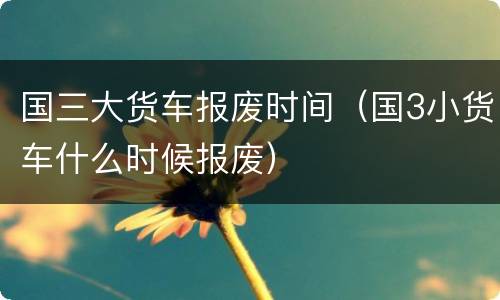 国三大货车报废时间（国3小货车什么时候报废）