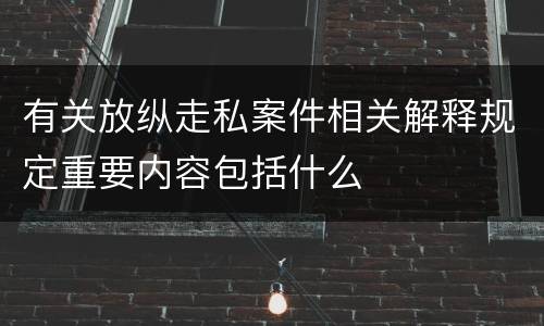 有关放纵走私案件相关解释规定重要内容包括什么