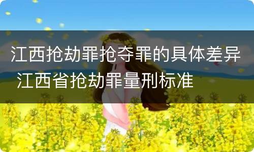江西抢劫罪抢夺罪的具体差异 江西省抢劫罪量刑标准
