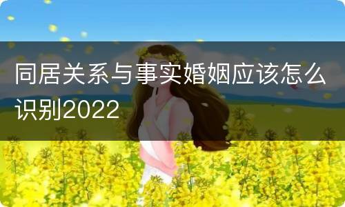 同居关系与事实婚姻应该怎么识别2022