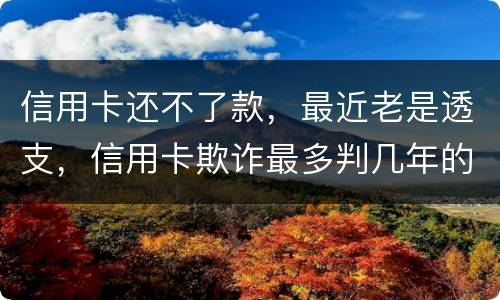 信用卡还不了款，最近老是透支，信用卡欺诈最多判几年的