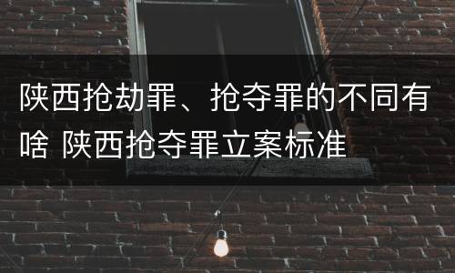 陕西抢劫罪、抢夺罪的不同有啥 陕西抢夺罪立案标准