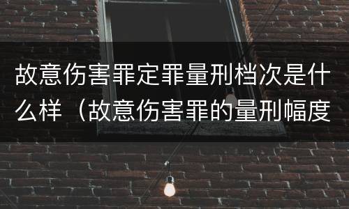 故意伤害罪定罪量刑档次是什么样（故意伤害罪的量刑幅度）