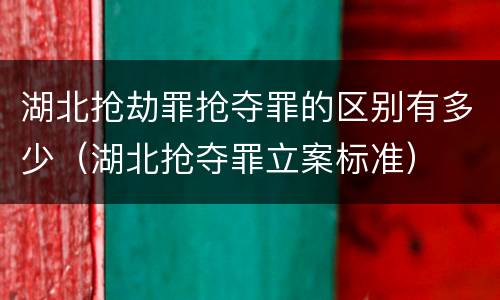 湖北抢劫罪抢夺罪的区别有多少（湖北抢夺罪立案标准）