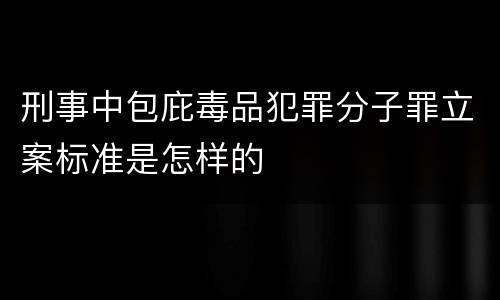 刑事中包庇毒品犯罪分子罪立案标准是怎样的
