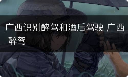 广西识别醉驾和酒后驾驶 广西 醉驾