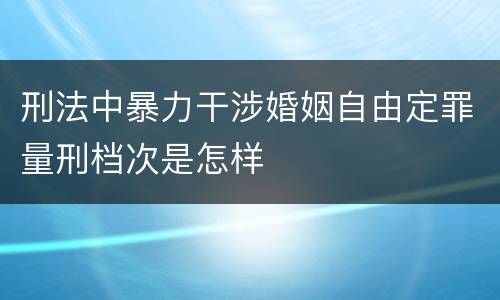 刑法中暴力干涉婚姻自由定罪量刑档次是怎样