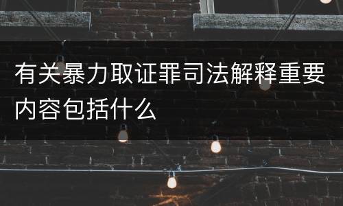 有关暴力取证罪司法解释重要内容包括什么