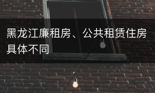 黑龙江廉租房、公共租赁住房具体不同
