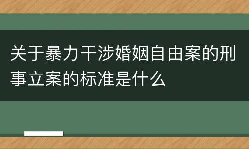 关于暴力干涉婚姻自由案的刑事立案的标准是什么