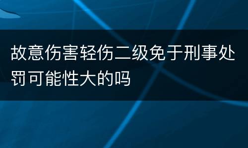 故意伤害轻伤二级免于刑事处罚可能性大的吗