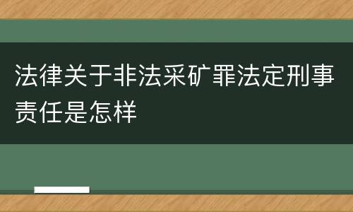 法律关于非法采矿罪法定刑事责任是怎样