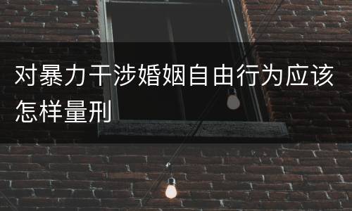 对暴力干涉婚姻自由行为应该怎样量刑