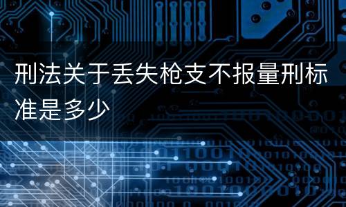 刑法关于丢失枪支不报量刑标准是多少