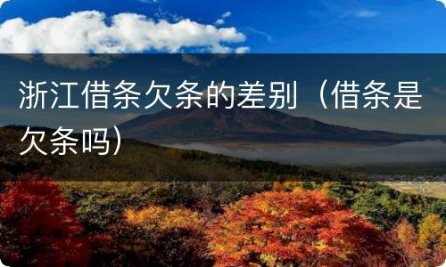 浙江借条欠条的差别（借条是欠条吗）