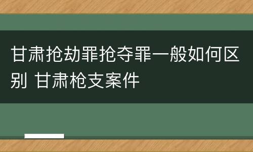 甘肃抢劫罪抢夺罪一般如何区别 甘肃枪支案件
