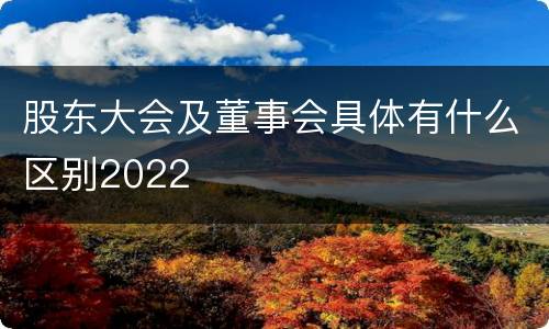 股东大会及董事会具体有什么区别2022