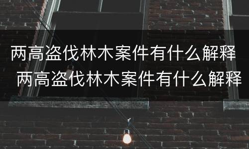 两高盗伐林木案件有什么解释 两高盗伐林木案件有什么解释吗