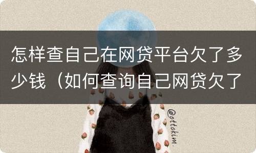 怎样查自己在网贷平台欠了多少钱（如何查询自己网贷欠了哪些钱）