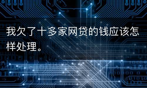 我欠了十多家网贷的钱应该怎样处理。