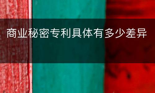 商业秘密专利具体有多少差异