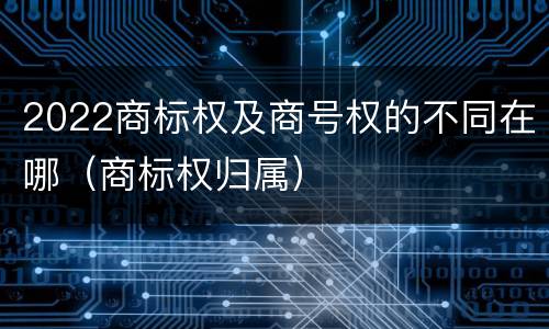 2022商标权及商号权的不同在哪（商标权归属）