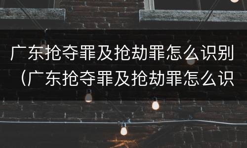 广东抢夺罪及抢劫罪怎么识别（广东抢夺罪及抢劫罪怎么识别的）