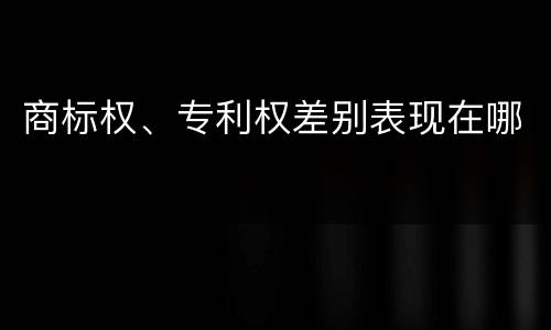商标权、专利权差别表现在哪