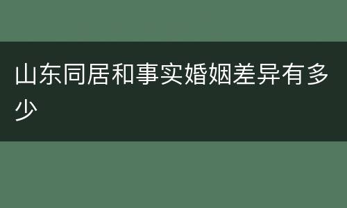 山东同居和事实婚姻差异有多少