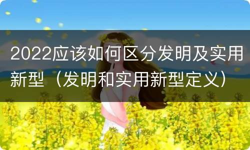 2022应该如何区分发明及实用新型（发明和实用新型定义）