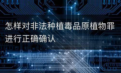 怎样对非法种植毒品原植物罪进行正确确认