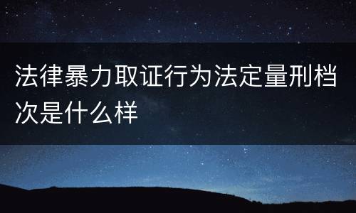 法律暴力取证行为法定量刑档次是什么样