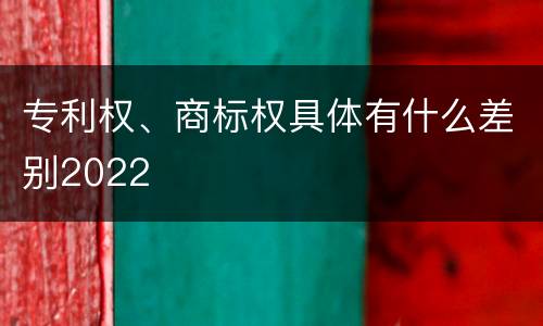 专利权、商标权具体有什么差别2022