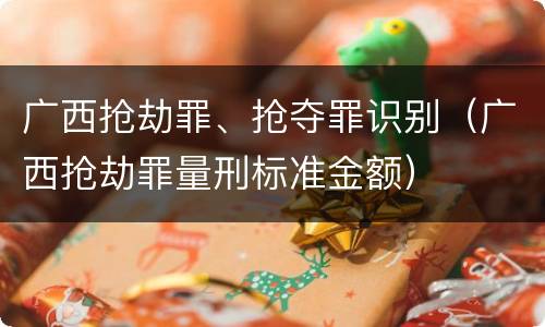 广西抢劫罪、抢夺罪识别（广西抢劫罪量刑标准金额）