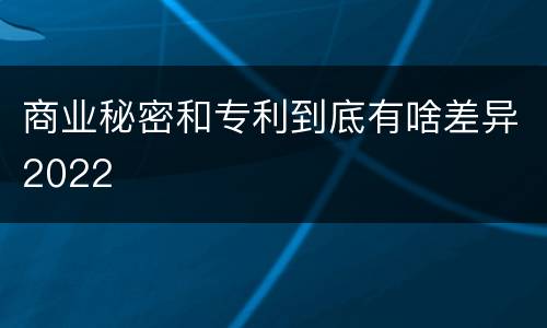 商业秘密和专利到底有啥差异2022
