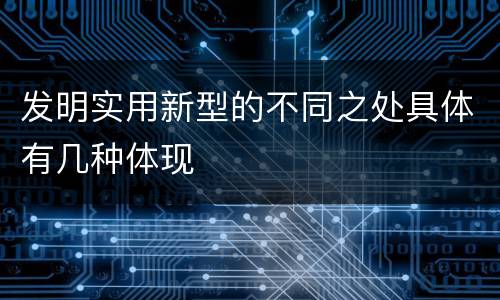 发明实用新型的不同之处具体有几种体现