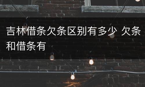 吉林借条欠条区别有多少 欠条和借条有