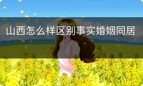 山西怎么样区别事实婚姻同居