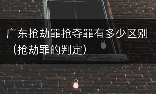 广东抢劫罪抢夺罪有多少区别（抢劫罪的判定）