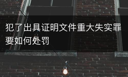 犯了出具证明文件重大失实罪要如何处罚