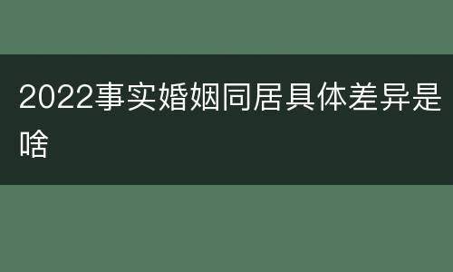 2022事实婚姻同居具体差异是啥