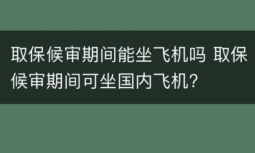 取保候审期间能坐飞机吗 取保候审期间可坐国内飞机?