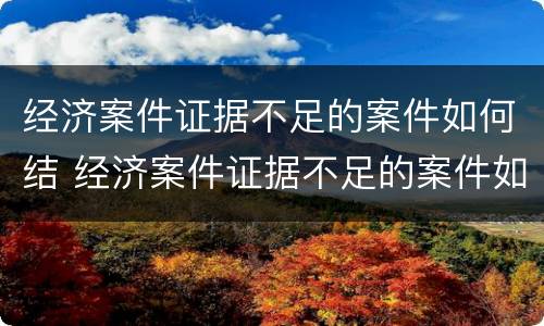 经济案件证据不足的案件如何结 经济案件证据不足的案件如何结算