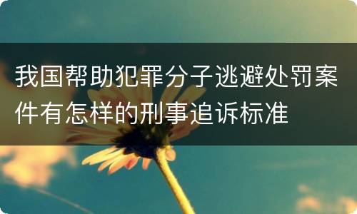 我国帮助犯罪分子逃避处罚案件有怎样的刑事追诉标准