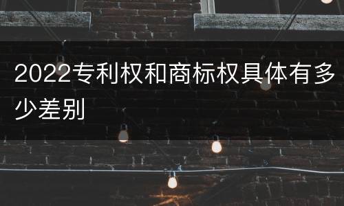 2022专利权和商标权具体有多少差别