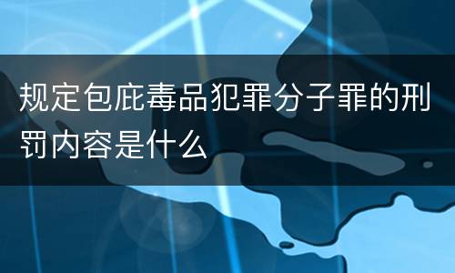 规定包庇毒品犯罪分子罪的刑罚内容是什么