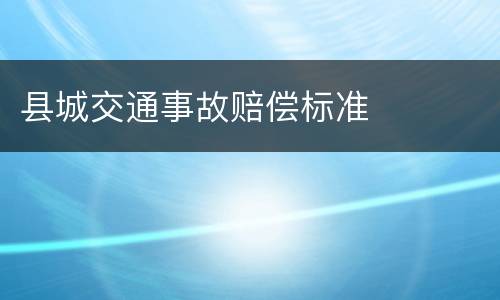 县城交通事故赔偿标准