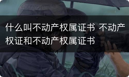 什么叫不动产权属证书 不动产权证和不动产权属证书