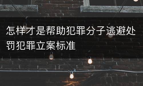 怎样才是帮助犯罪分子逃避处罚犯罪立案标准