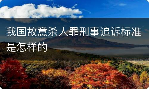 我国故意杀人罪刑事追诉标准是怎样的